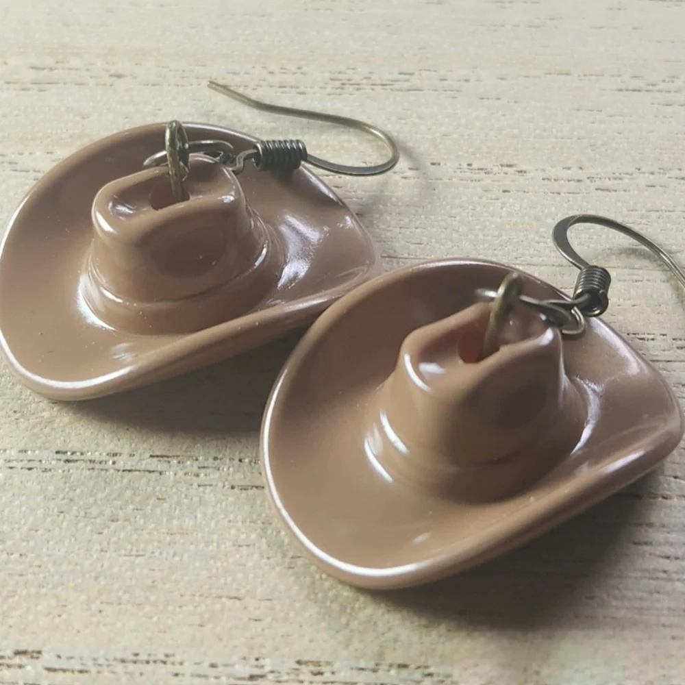 Handmade Cowboy Hat Earrings